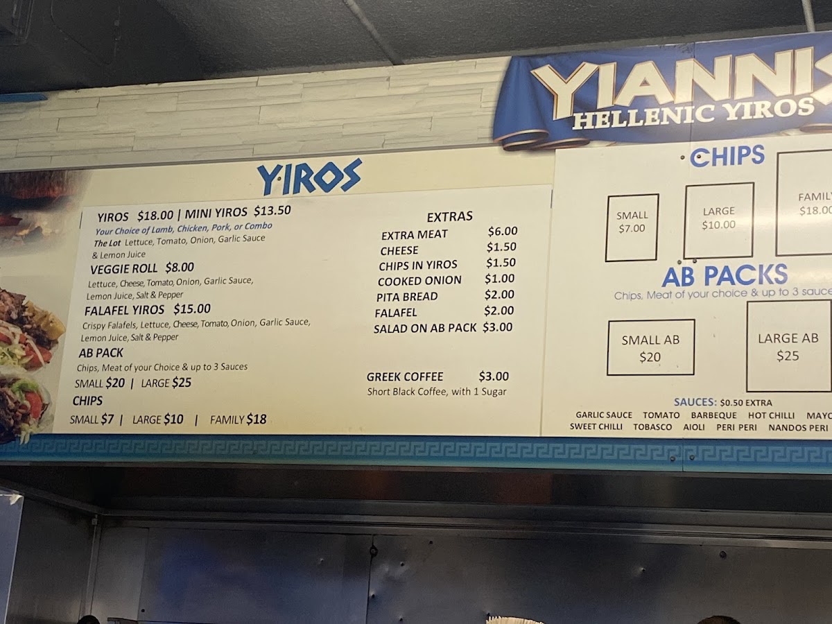Yianni's on Hindley Menu - Image 1